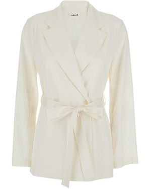 P.A.R.O.S.H. Belted Blazer - White