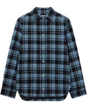 Off-White c/o Virgil Abloh Check Flannel Shirt - Blue