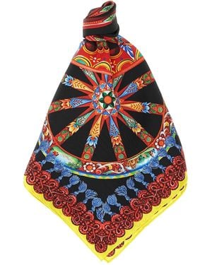 Dolce & Gabbana 70X70 Carretto-Print Silk Twill Scarf - Multicolour