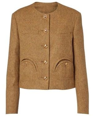 Blazé Milano Shamo Virgin Wool Tweed Jacket - Brown