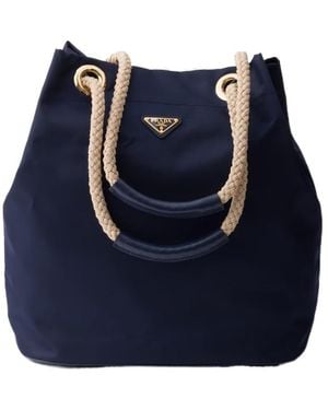 Prada Mariner Large Re-Nylon Bucket Bag - Blue