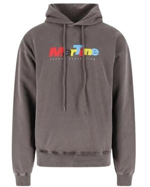 Martine Rose Logo-Print Hoodie - Grey