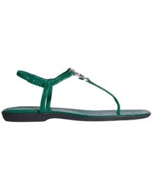 Gucci Python Thong Sandal With Interlocking G - Green