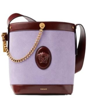 Versace Pivot Small Bucket Bag - Purple