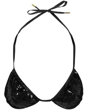 Tom Ford Sequined Triangle Bra - Black