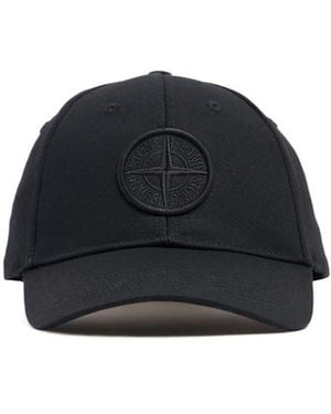 Stone Island Logo Cotton Baseball Cap - Blue