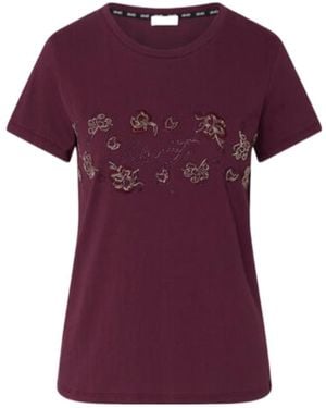 Liu Jo T-Shirt With Rhinestones - Purple