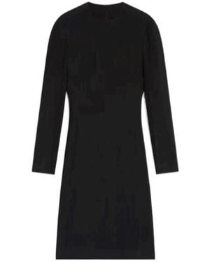 Phoebe Philo Pleated Long-Sleeved Dress - Black