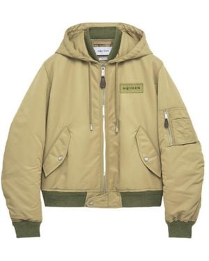McQueen Logo Appliqué Bomber Jacket - Green