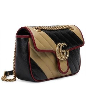 Gucci Small Gg Marmont Shoulder Bag - Black