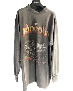 Balenciaga Tbilisi Tubular Long Sleeve Large T-Shirt in Gray