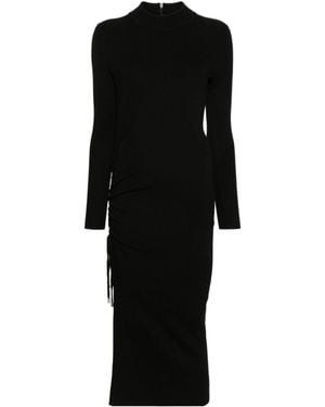 Michael Kors Ruched Stretch Matte Jersey Dress in Black | Lyst