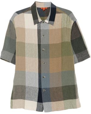 Barena Galia Check-Pattern Short-Sleeve Shirt - Green