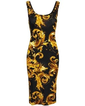 Versace Jeans Couture Couture Baroque Fitted Dress - Metallic