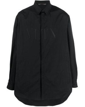 Valentino Buttoned Long-Sleeved Jacket - Black