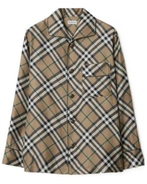 Burberry Checked Pyjama Shirt - Grey
