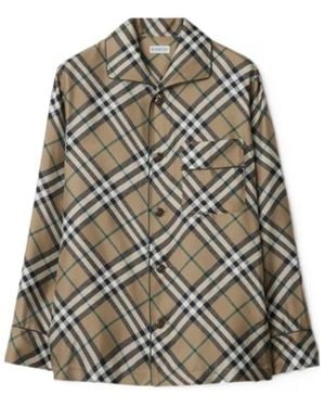Burberry Checked Pajama Shirt - Gray