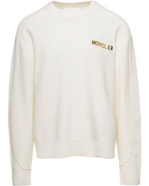 Moncler Round-Neck And Long-Sleeved Sweater - White