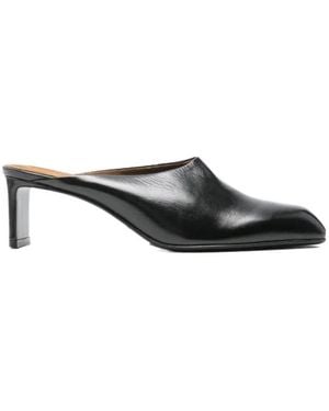 KHAITE Square-Toe Heeled Mules - White