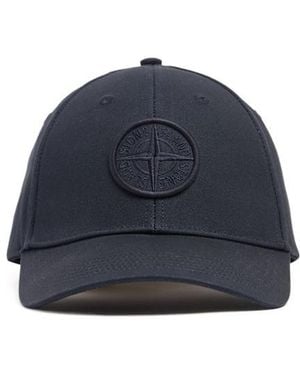 Stone Island Logo Cotton Baseball Cap - Blue