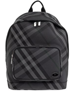 Burberry Grid Check Backpack - Black