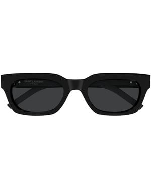 Saint Laurent Rectangle-Frame Sunglasses - Black