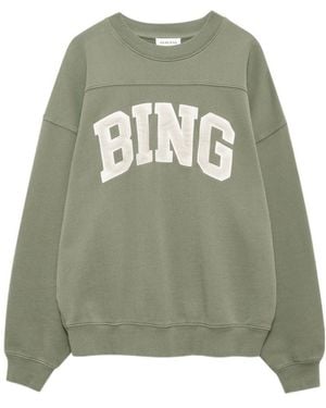 Anine Bing Logo Embroidered Crewneck Sweatshirt - Green