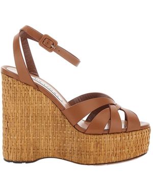 Aquazzura Copacabana Wedge Sandals - Brown