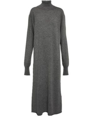 Jil Sander Cashmere Turtleneck Midi Dress - Grey