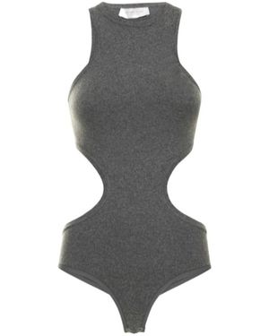 Michael Kors Plain Jersey Hollowed-Out Jumpsuit - Grey