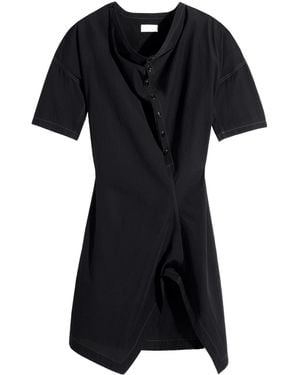Lemaire Soft Collar Asymmetric Midi Dress - Black