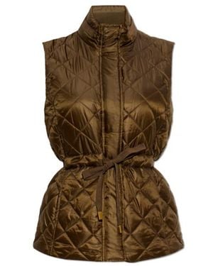 MICHAEL Michael Kors Quilted Drawstring Waist Vest - Brown