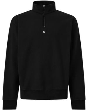 Fendi Quarter-Zip Fleece Sweatshirt - Black