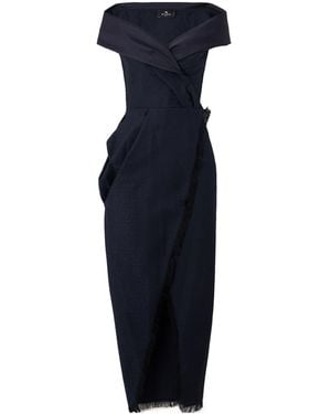 Etro Jacquard Fabric Cocktail Dress - Blue