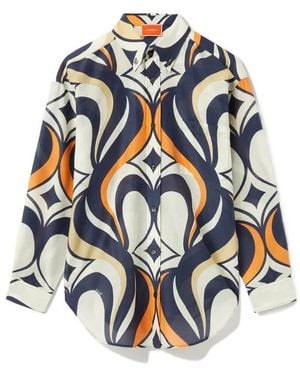 La DoubleJ Better Than Your Boyfriend's Abstract-Print Shirt - Blue