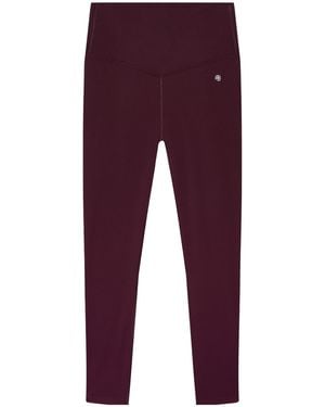Anine Bing Blake Logo-Print Leggings - Purple