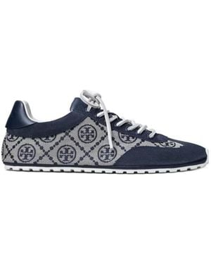 Tory Burch T Monogram Fiield Jacquard Sneakers - Blue