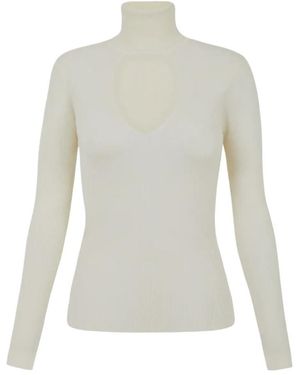 P.A.R.O.S.H. Cut-Out Detailed Turtleneck Sweater - White