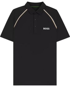 BOSS Active Slim-Fit Polo Shirt With Odour Control - Black