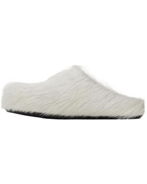 Marni Fussbett Round Toe Slip-On Mules - White