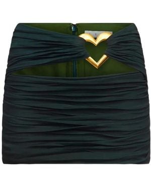 Area Cut-Out Ruched Miniskirt - Green