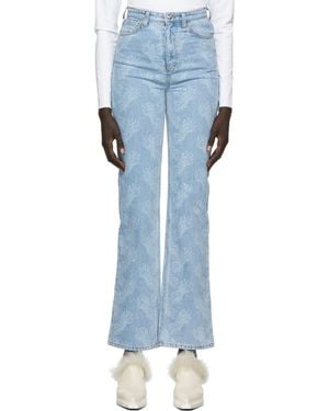 we11done Paisley-Print Trousers - Blue