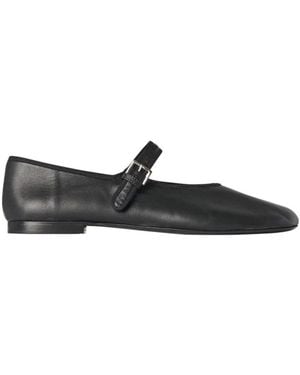 The Row Boheme Mj Round-Toe Flat Ballerina Shoes - Black
