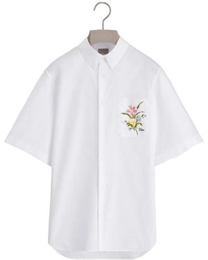 Dior Short-Sleeved Shirt With Secret Garden Embroidery - White