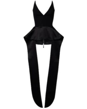 Maticevski Frame Peplum Satin Top - Black