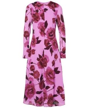 Erdem Floral Crepe Midi Dress - Purple