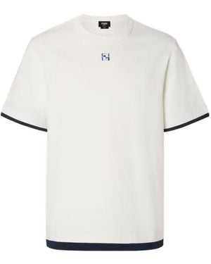 Fendi And Cotton T-Shirt - White