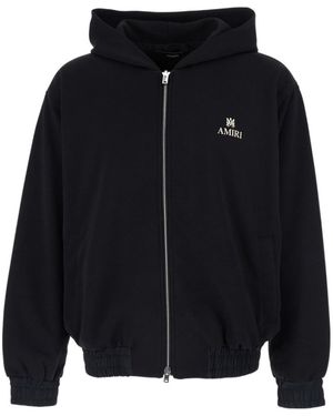 Amiri Ma Logo Zipped Hoodie - Blue