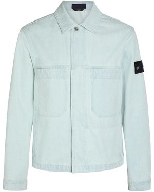 Stone Island Lapelled Workwear Shirt Jacket - Blue