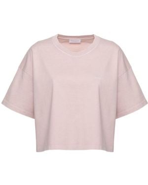 Dondup Cropped Logo T-Shirt - Pink